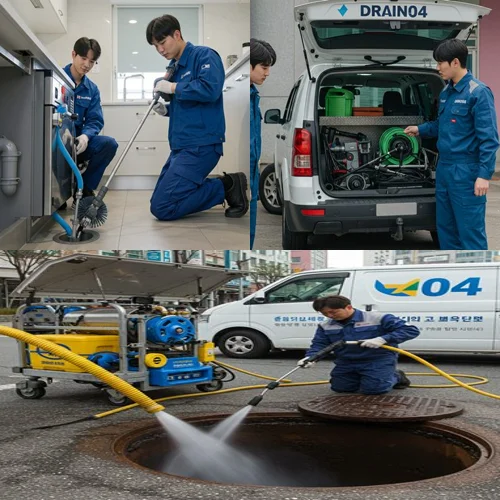 포천시 하수도 배수구 뚫음 공장 폐수 배관 막힘 해결