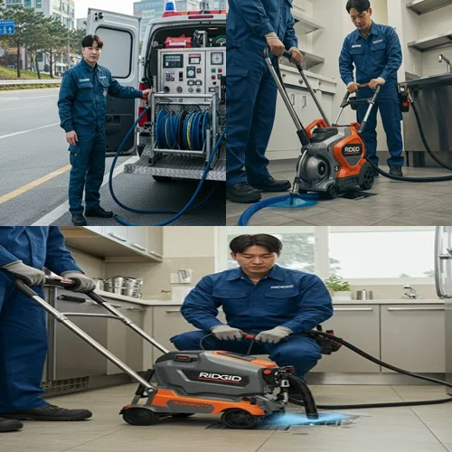 포천시 하수도 배수구 뚫음 공장 폐수 배관 막힘 해결