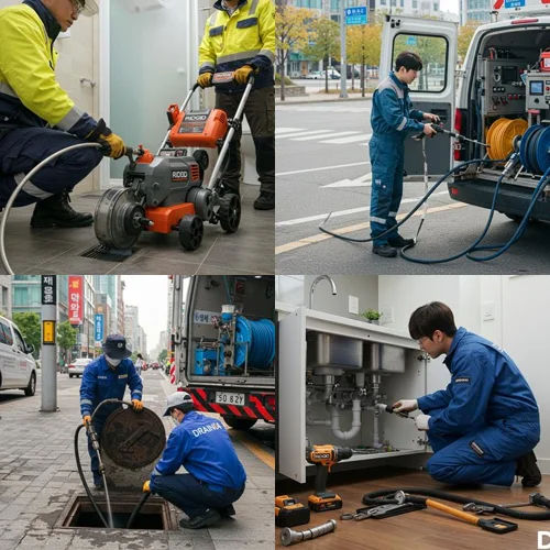 용산 싱크대 하수구 막힘, 뚫음 작업 후암동/이태원