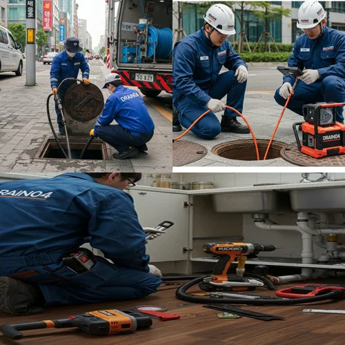 구리 싱크대 하수구 막힘 뚫음 운까지 뚫어