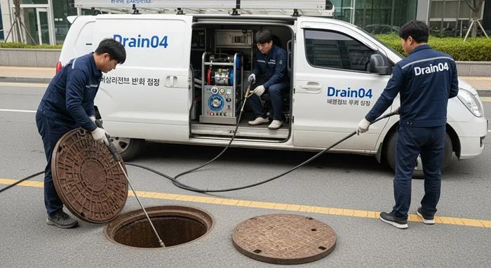 인산 오수관 배관 막힘 공장 하수도