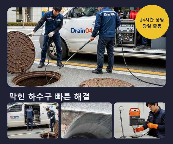 마포구 맨홀막힘 기름·슬러지 제거 작업