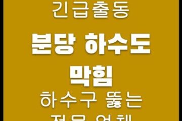 분당 하수도 막힘 4550