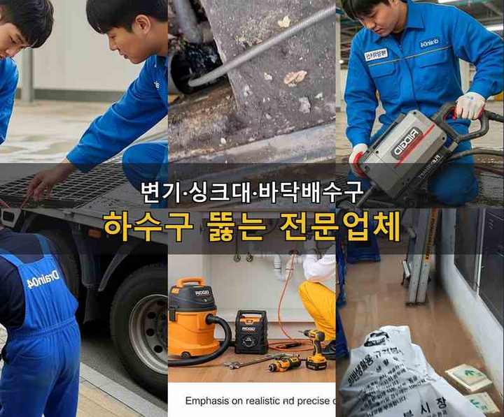 안산시 하수구 뚫음 기름·슬러지 제거 작업