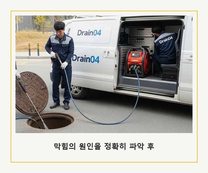 광주시 맨홀막힘 시공 전 배관 상태