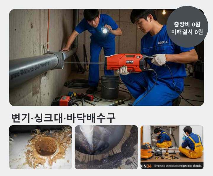 용인 하수구막힘 시공 전 배관 상태