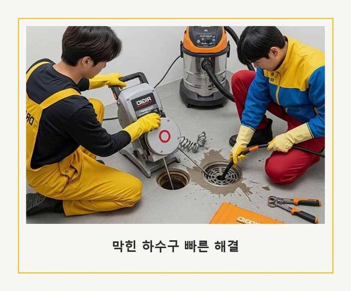 용인 하수구막힘 작업 현장