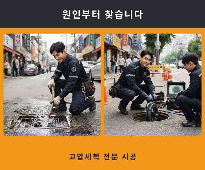 부천 배수구막힘 시공 전 배관 상태